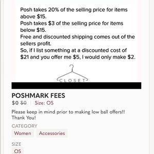 Poshmark Fees Please Read